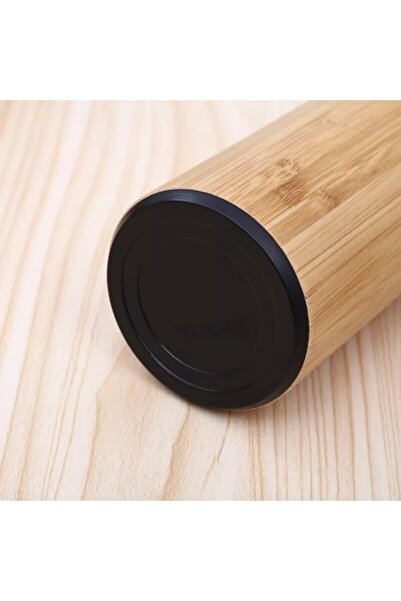 Tasarım Evi Çift Katmanlı Kaliteli Paslanmaz Çelik 450 Ml Bambu Termos Bardak
