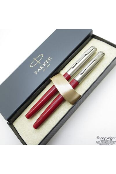 Parker Jotter Original Bordo Dolma Kalem + Roller Kalem Set | Isme Özel Kalem...