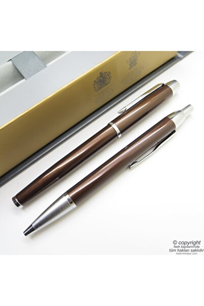Parker Im Metal Kakao Roller Kalem + Türkenmez Kalem Set | Isme Özel Kalem