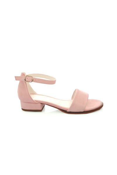 KARVENSHOES Sandale cu curea la gleznă din piele intoarsa pudra