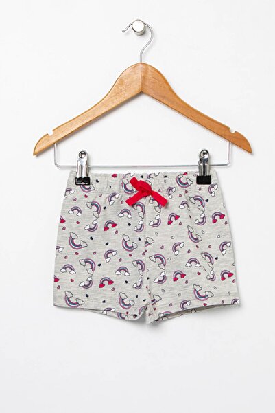 Koton Kız Bebek Gri Desenli Şort