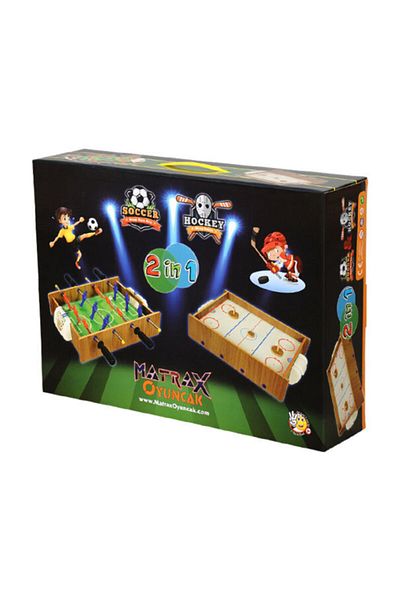 Matrax Oyuncak Wooden Hockey and Table Match Game 2 in 1 Toy Football Langirt