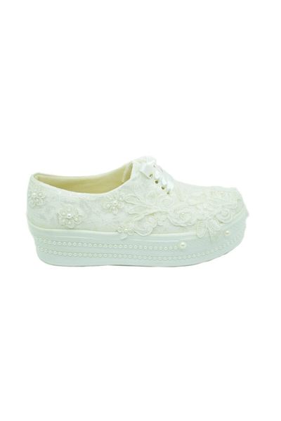 Ventes Women's White High Sole Comfortable Bridal Shoes566500