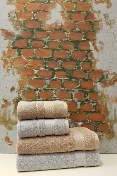 Özdilek Trendy Bath Towel Set of 4 - Gray Beige