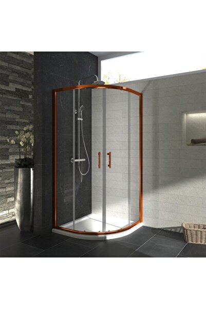 Duşakabincim 70x70 Cm Bakır Oval Duşakabin