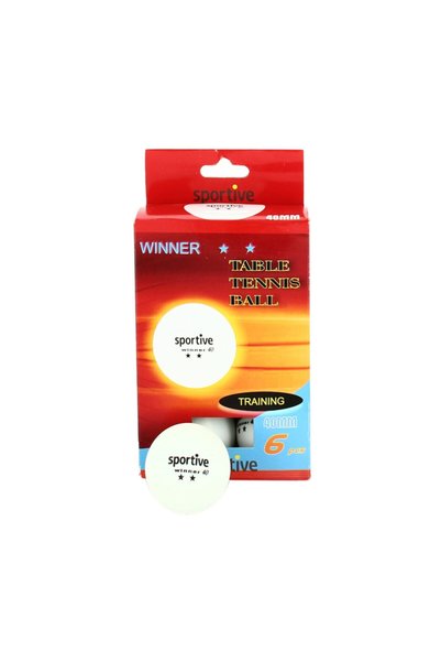 Sportive Winner 2-Star 6-Piece White Table Tennis Ball Set -339008-2ktw