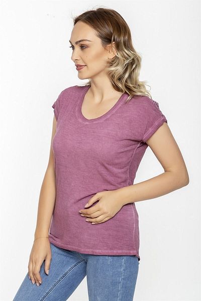 Seamoda Πίσω Ρούχα Ραμμένα Λαδόπλυτο Τ-Shirt-Στεγνό Ρόδο