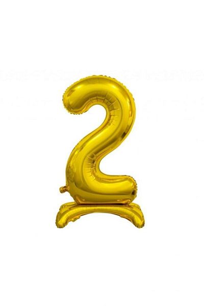 kidspartim Standing Gold 2 Number Foil Balloon