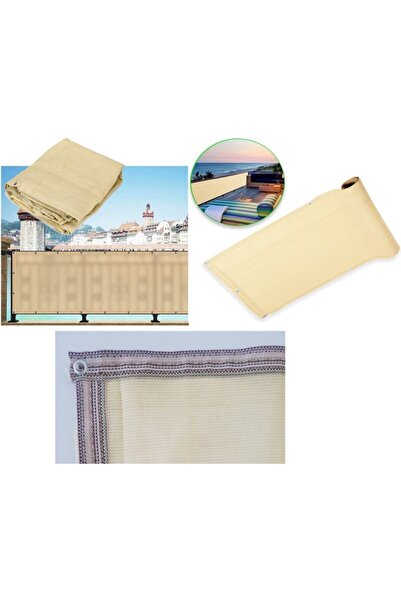 Asenya 0,50x3 m Krem Gölgelik File Balkon Demiri Örtüsü Balkon Korkuluğu Örtü