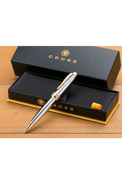 Cross Bailey Ballpoint Pen Chrome Gold At0452s-6