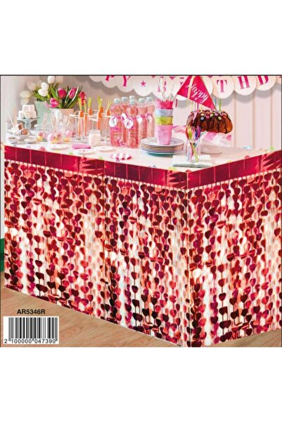 kidspartim Επιμεταλλωμένη επιτραπέζια φούντα με κόκκινη καρδιά