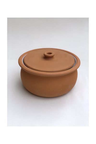 Topsan Natural Soil Casserole Pot (Small Size White Glazed)
