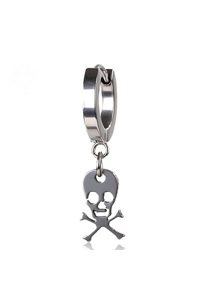 Köstebek Skull Single Steel Earrings