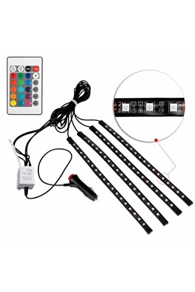 BoostZone Uzaktan Kumandalı 18 Ledli Sese Duyarlı Araç Içi Neon Led Aydınlatm...
