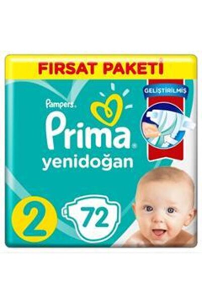 Prima Aktif Bebek Yeni 2 Numara 72 Adet Bebek Bezi