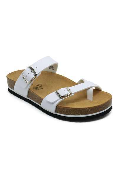 Ceyo Flip-flops alb din piele naturală pentru femei 9910-z34
