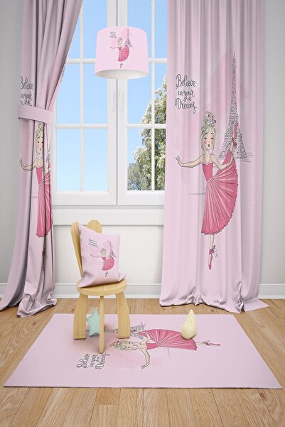 MEKTA HOME Peri Desen Çocuk Ve Bebek Odası Fon Perdesi 2 Kanat Mkt-160