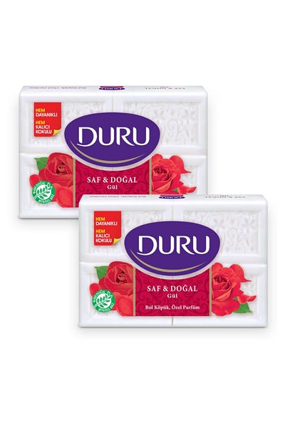 Duru Pure & Natural Rose 8 Pieces White Mold Soap 2x600gr