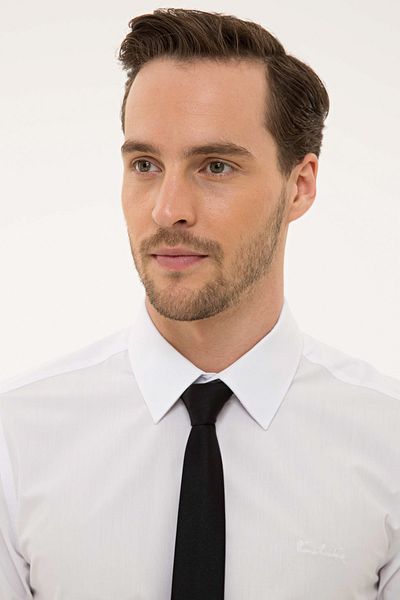 Pierre Cardin Λευκό Slim Fit Basic πουκάμισο