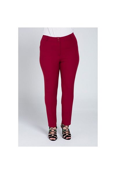 RMG Claret Red Large Size Women's FaBric Trousers