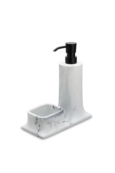 System Tezgah Üstü Deterjanlık Ve Süngerlik Mermer Görünümlü-Mat Siyah 216X10...