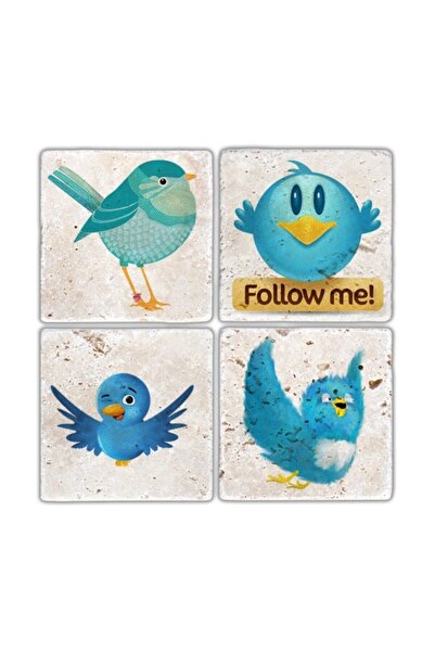 Oscar Stone Decor Doğaltaş Bardak Altlığı- 4 Lü Set(10 Cmx10 Cm)
