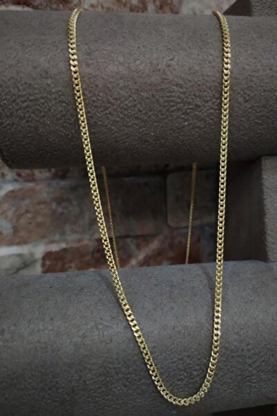 Erer Gümüş Gümüş 2,10 mm Gurmet Model Altın Kaplama Boyun Zinciri