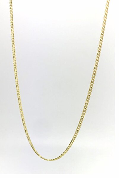 Erer Gümüş Gümüş 2,10 mm Gurmet Model Altın Kaplama Boyun Zinciri