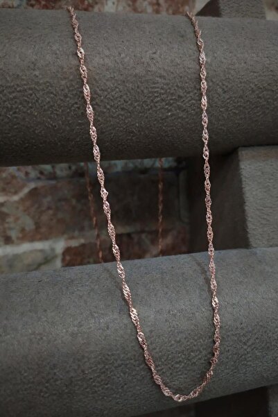 Erer Gümüş Gümüş Singapur Model Rose Boyun Zinciri Kolye