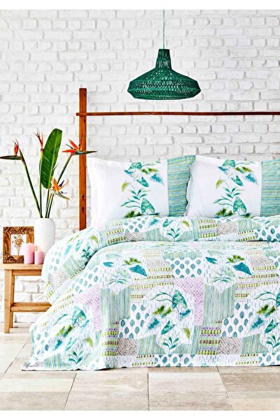 Karaca Home Σετ μονό λούτσο Camelia Green Cotton