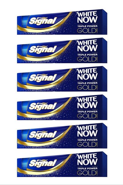 Signal White Now Gold Toothpaste 75 ml X 6 Pieces