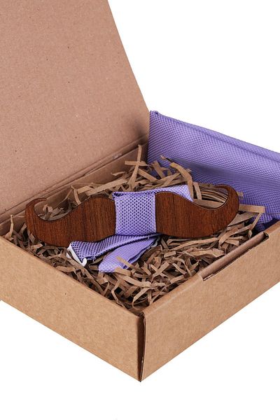 Kravatkolik Lilac Wooden Bow Tie Ahp392