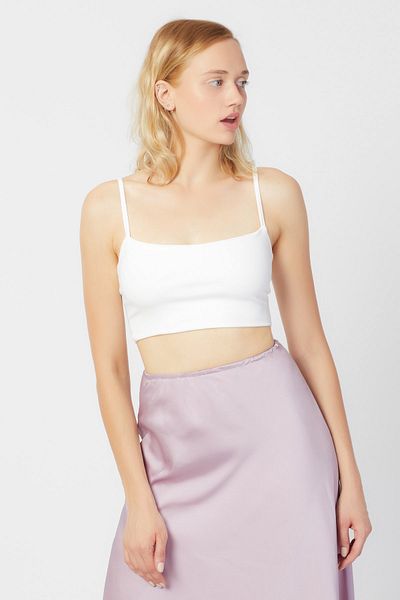 LAMODEMAPASS White Strappy Crop Top