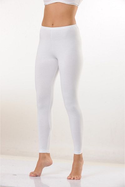 Hmd Jambiere lungi din bumbac alb pentru femei, 3 piese