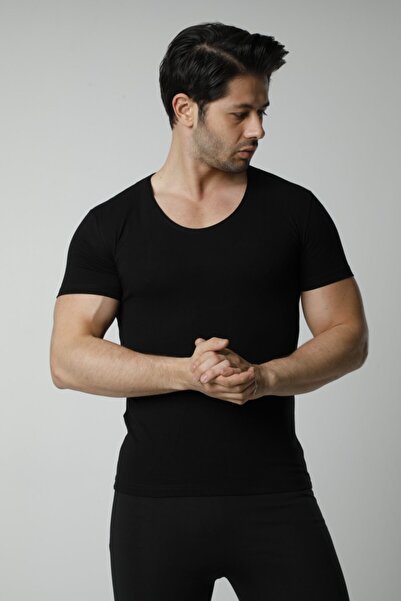 Hmd 3-Piece Men's Cotton Black Collar Open Bicycle Collar & Wide Collar & Lycra Comfortable Texture