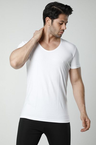 Hmd 3-Piece Men's Cotton White Collar Open Bicycle Collar & Wide Collar & Lycra Comfortable Texture