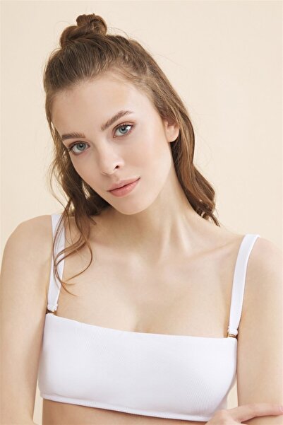 AQUELLA Women's White Strapless Bikini Set