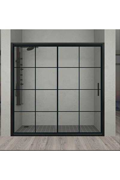 Duşakabincim 145 Cm Sürgülü Tek Kapılı Siyah Kabin