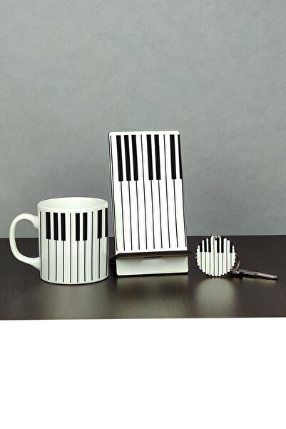 Hediyelen Piyano Üçlü Set (kupa + Telefon Standı + Anahtarlık)