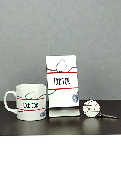 Hediyelen Doktor Üçlü Set (kupa + Telefon Standı + Anahtarlık)