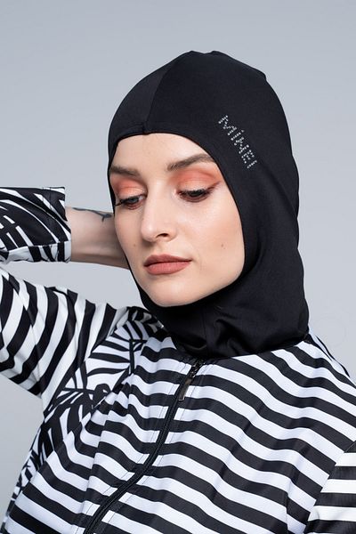 Minel Bone Hijab brodat cu piatră neagră pentru femei