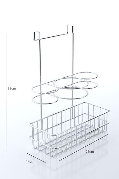 Teknotel 3 Gözlü Saç Kurutma Makinesi Düzenleyici Organizer Banyo Düzenleyici Krom SF263