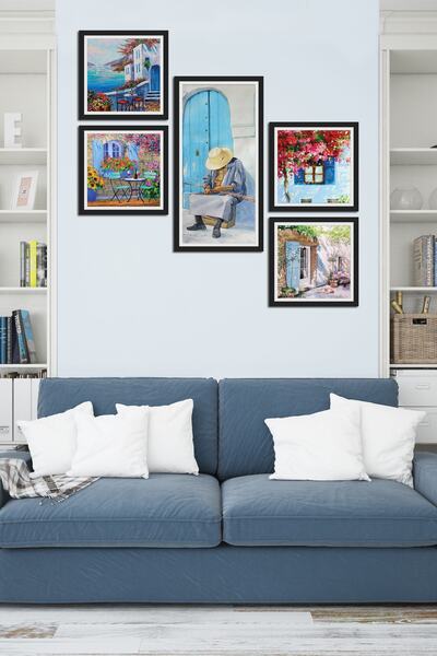 Cadran Collage Style 5 Parçalı Mdf Tablo Atf224