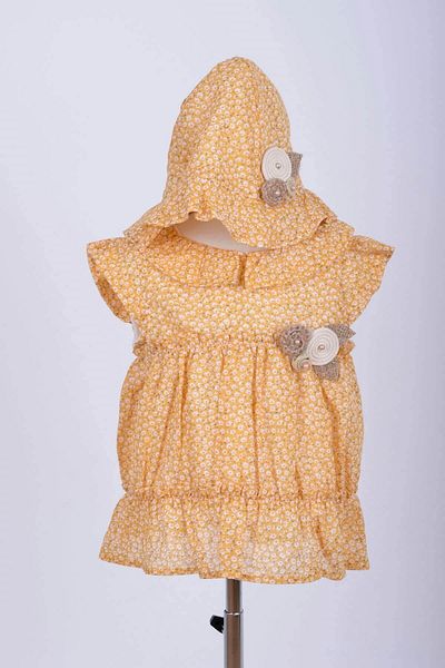 Capps Baby Girl Floral Patterned Dress Hat Set