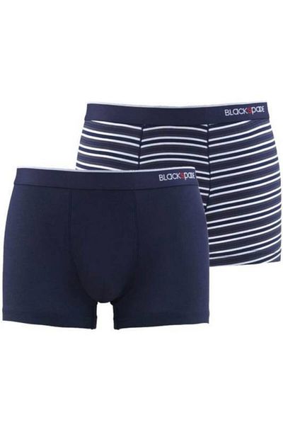 Blackspade Men's Boxer 2 Pack Stripes 9551 - Navy Blue