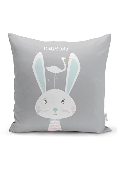 Realhomes Pink Gray Striped Baby Shower Patterned Baby Room Pillow Case