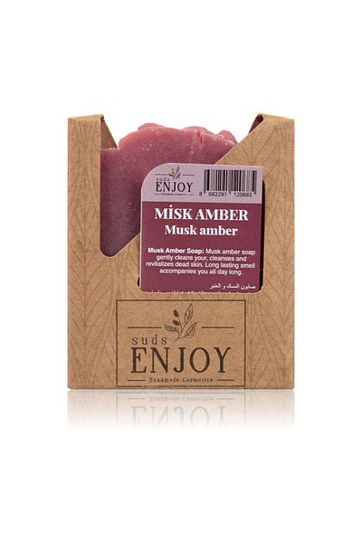 Enjoy Natural Musk Amber Handmade Face Hair and Body Soap 100 gr