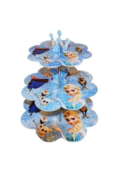 Genel Markalar - Frozen Elsa 3 Katlı Muffin Kek Standı Doğum Günü Parti Kutlama Cupcake Pijamaskeliler