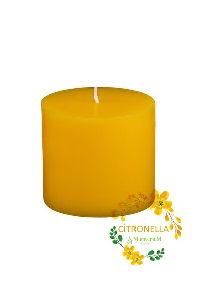 MumvemuM Citronella Sinek Kovan 7x7 Sarı Silindir Mum