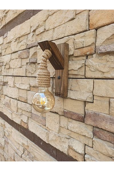 avizemguzel Chandelierfine Rita Wooden Rope Rustic Modern Wall Sconce